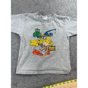 Vintage Y2K Bob The Builder Roley Scoop Lofty Toddler 4T Gray Graphic Tee Retro